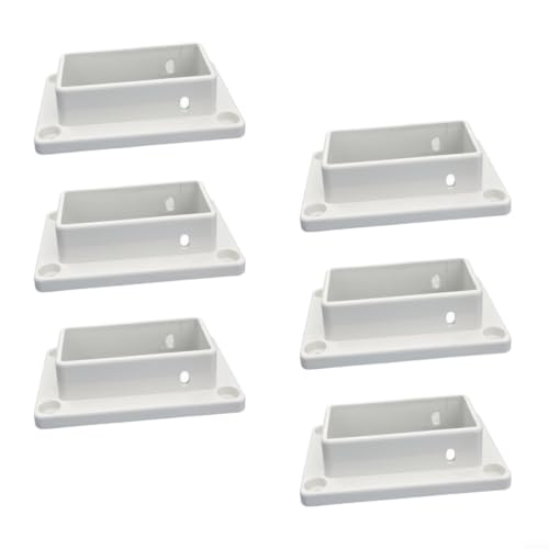 Vinyl Fence Rail Brackets 6-Pack, UV-Resistant Set Vinyl Fence