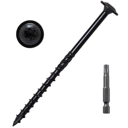 LIONMAX Lag Screws 4 Inch, Structural Wood Screws #14 x 4, 100-PCS, Black - color: Black, size: #14 x 4"