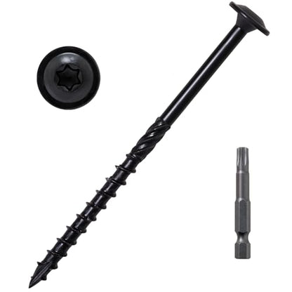 LIONMAX Lag Screws 4 Inch, Structural Wood Screws #14 x 4, 100-PCS, Black - color: Black, size: #14 x 4"