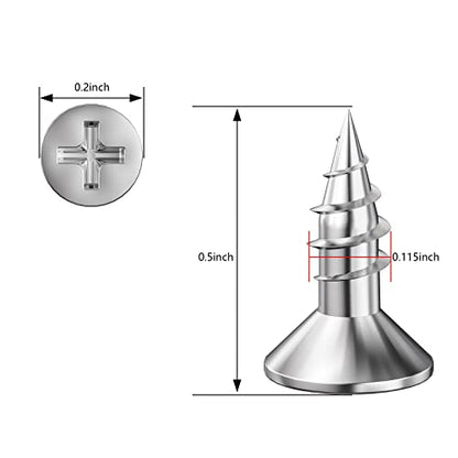 Wensilon (1200Pcs) #4x1/2 Wood Screw Quick Metal Self Tapping Flat Head 304 Stainless Steel - color: Silver, size: #4x1/2