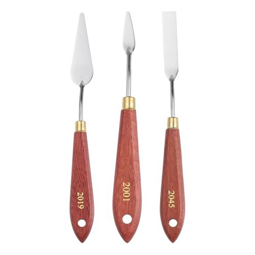 MECCANIXITY 3pcs Palette Knife Type C 18.2/21.5/20.7cm Long Palette Knives - size: 18.2/21.5/20.7cm