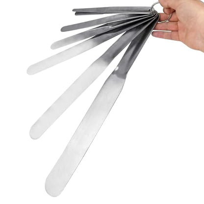 7-Piece Caulking Spatula Tool Set, Stainless Steel Caulk Finishing Tools with Curved Streamline Spatulas, Tip Widths from 3/8” to 1-1/2” for Sealing, Smoothing, and Adhesive Work