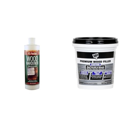 PC-Petrifier Wood Hardener 16oz & Premium Wood Filler White 16 FL OZ Home Improvement Rot Repair