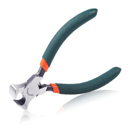 SPEEDWOX Mini End Cutting Pliers 4.5" End Nipper with PVC Handles - color: Green
