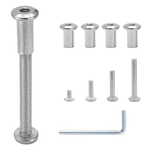 M6 Hex Drive Socket Cap Bolt Kit, Silver, 30 Sets - color: Silver, size: M6x16/25/35/45/55mm