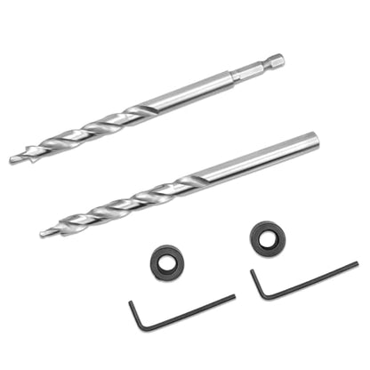 RENYU 2pcs 3/8" Pocket Hole Drill Bit, 1/4" Hex Shank, Depth Stop
