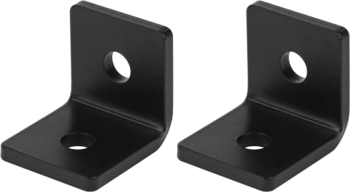 10 PCS 1-1/2" Heavy Duty L Angle Bracket, Black Rafter Clips, 3/16" Thick (Pack of 2) - size: 1-1/2" x 1-5/8" (Pack of 2)