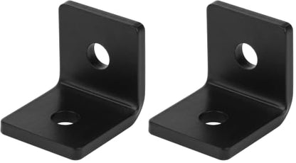 10 PCS 1-1/2" Heavy Duty L Angle Bracket, Black Rafter Clips, 3/16" Thick (Pack of 2) - size: 1-1/2" x 1-5/8" (Pack of 2)