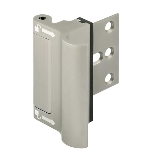 Prime-Line U 114705 New and Improved Door Reinforcement Lock with Integral Pull – Extra, High Security to your Home and Prevent Unauthorized Entry – 3 In. Stop, Solid Brass, Satin Nickel (Single Pack) - color: Satin Nickel