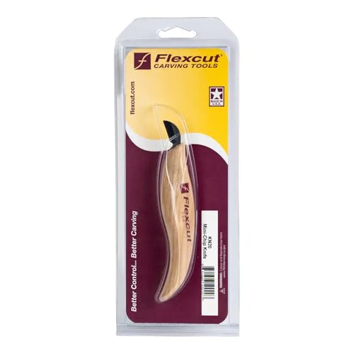 FLEXCUT Wood Carving Knives | Mini-Chip Carving Knife | Ultra-Thin 1095 High Carbon Steel Blade | Solid Ashwood Handle | 5/8 Inch | KN20 | Made in the U.S.A. - style: Mini-Chip Carving Knife, 5/8 Inch