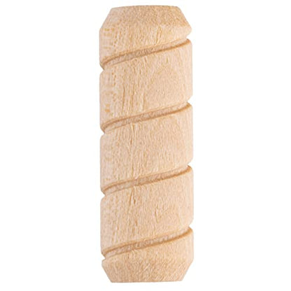 Spiral Grooved Hardwood Dowel Pins | 1/2" X 1-1/2" | Pack of 50 Approx. | Wooden Furniture Dowel Pins for Strong Connection | Furniture Making, Refurbishing or Crafts | UA-815-W - size: 1/2" X 1-1/2"