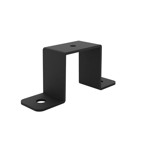 Wpbhk4 Pcs Square Tube Strap Clamp, Strap Post Ties, Black Deck Fence Post Tie Bracket, Square Tube Buckle, U-Shaped Pipe Clamp Bracket - size: 1.5"x1.5"