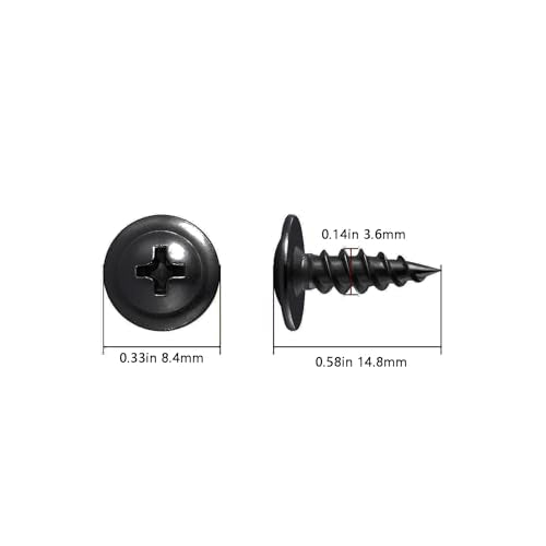 Wensilon（600 pcs）#6×1/2" Phillips Truss Head Wood Screws Black Galvanizing Quick Metal Self Tapping. - color: Black, size: #6×1/2"