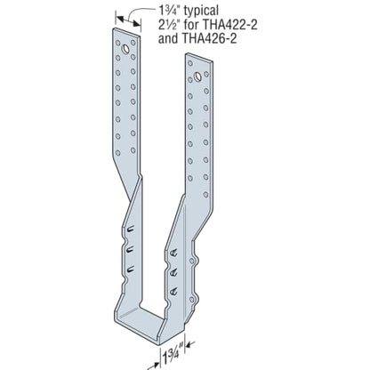 Simpson Strong-Tie THA418 THA 17-1/2 in. Galvanized Adjustable Hanger for 4X Floor Truss - size: 1 Each
