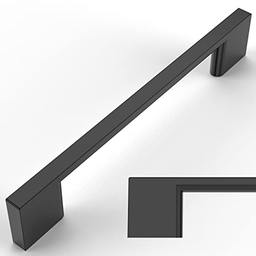 Amerdeco 10 Pack Matte Black Cabinet Pulls 5" - color: Matte Black, size: 5" hole center