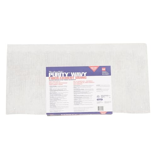 GAF WeatherSide Purity Wavy Fiber-Cement Siding Shingles (12x24) 18 Bundle| Fire Resistant & Safe with No Asbestos| Easy to Install with Pre-Primed Textured Surface|Durable with Distinct Design - size: Wavy Bundle