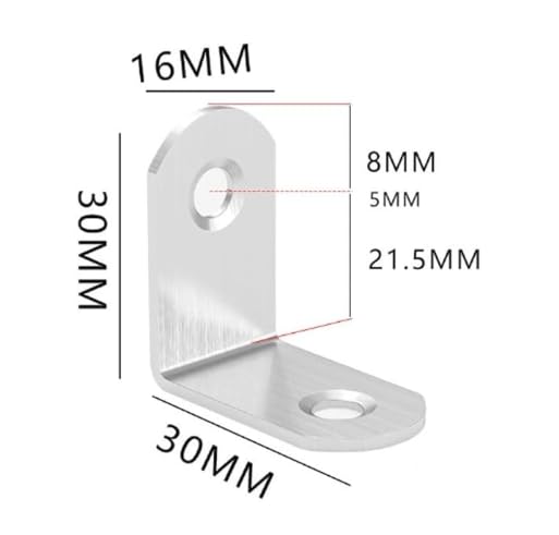 Stainless Steel Corner Brace, 24Pcs 90 Degree Right L-Shaped Metal Corner Connector Joint Plate, Cabinet, DIY Woodworking Projects with 96PCS Screws 1.2x0.6in (30x30x16（24Pcs） - size: 30x30x16（24Pcs）