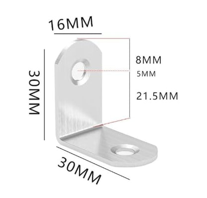 Stainless Steel Corner Brace, 24Pcs 90 Degree Right L-Shaped Metal Corner Connector Joint Plate, Cabinet, DIY Woodworking Projects with 96PCS Screws 1.2x0.6in (30x30x16（24Pcs） - size: 30x30x16（24Pcs）
