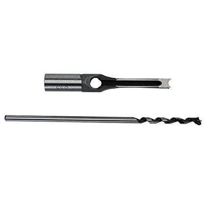 SaferCCTV Woodworker 3/8 Inch Square Hole Drill Bits Mortising Chisel Set, Mortise Chisel & Bit Set for Drilling Square Holes in Wood with a Mortising Machine/Attachment - size: 3/8 Inch