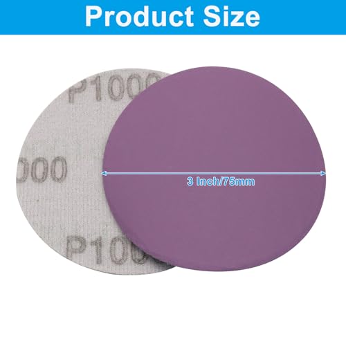 3 Inch 1000 Grit Wet Dry Sandpaper, 50 Pcs - style: Grit 1000