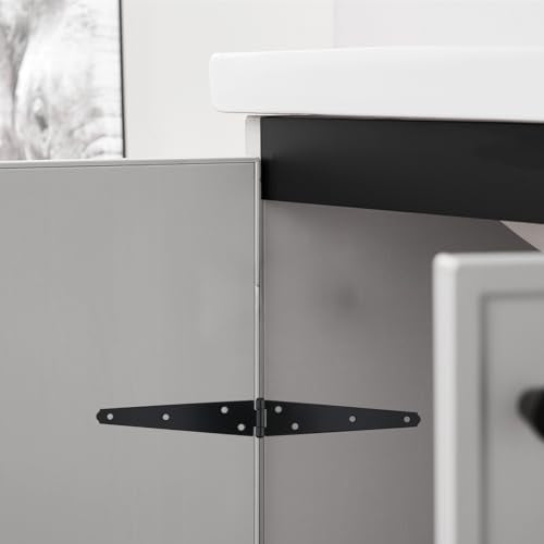 Geesatis 6" Strap Hinges,Black Gate Hinges,Iron,6Pcs - color: Black, size: 6inch(6Pcs)