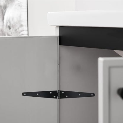 Geesatis 6" Strap Hinges,Black Gate Hinges,Iron,6Pcs - color: Black, size: 6inch(6Pcs)