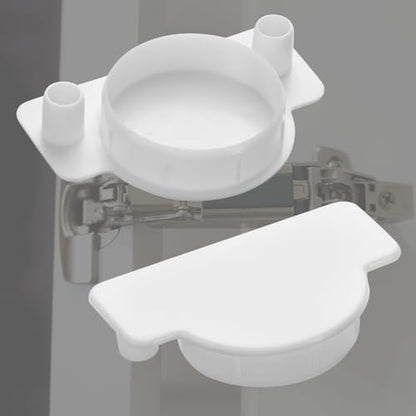 Nuanchu 10 Pcs Cabinet Hinge Hole Plugs 1-3/8" White Door Hinge Cover Plug