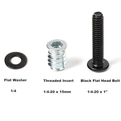 30 Sets 1/4-20 Threaded Inserts and Bolts Kit for Woodworking Wood Inserts and Bolts - size: 1" Bolts, style: 15mm Threaded Insert