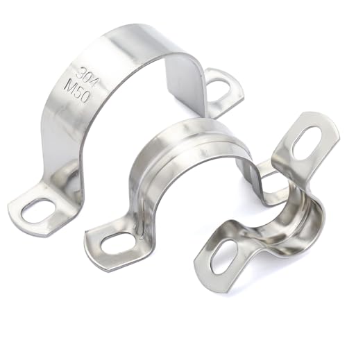 10 pcs 1-9/16" Conduit Clamp 304 SS Pipe Support U Bracket, Tube Clamps for Cable/Pipe, Heavy Duty Pipe Clamp | OD 1-9/16" | 10 pcs - size: Ø 1-9/16"