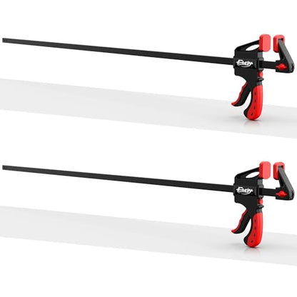 36" Bar Clamps for Woodworking 2-Piece, One-Handed Quick-Change F Clamp/Spreader with 130 LBS Load Limit, Wood Clamps for Gluing, Carpentry, DIY, and Woodworking