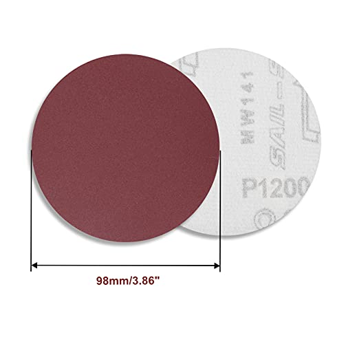 SPEEDWOX 50pcs Sanding Discs 4 Inches Sandpaper 1200 Grit Hook and Loop Sanding Discs for Drill Grinder Rotary Tools No Hole - size: 1200 Grit