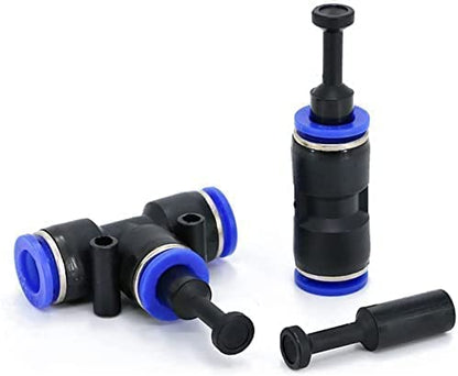 60 Pcs Push to Connect Fittings, Cap Style Pneumatic Blanking Plugs, Push-to-Connect Fitting Plug, Fittings for 1/8 5/32 1/4 5/16 3/8 1/2 Inner Dia Tube Connect - style: Air Plug Fittings(60pcs)