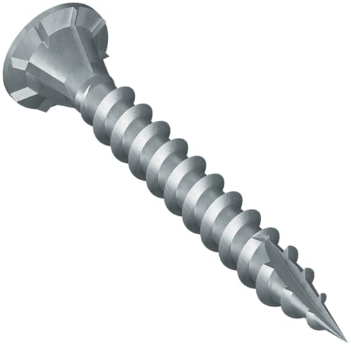 Simpson Strong-Tie CB3BLG158S Fiber-Cement Board Screw (Collated) - #10 x 1-5/8 in., #3 Square Drive (Undersized), Ribbed Wafer Head, Coarse Threads, Type 17 Point (1500-Qty)