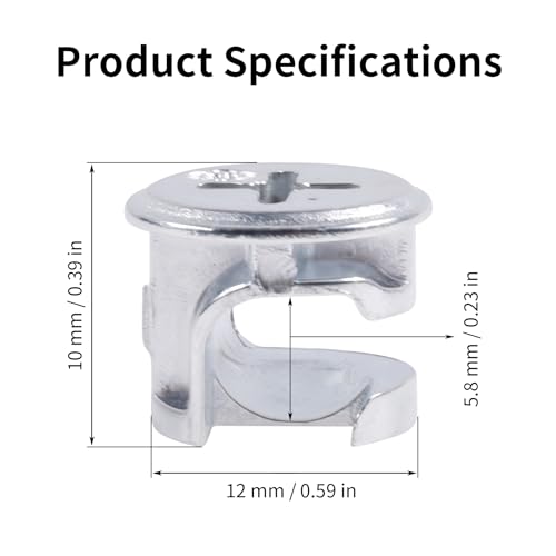10Pcs Cam Lock Fasteners 10x12mm(0.39"x0.47") Silver Plated - size: 10x12mm Sliver
