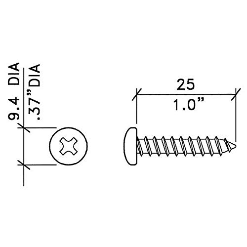 Penn Elcom No.8 Wood Screw Black S8K-24P- 24-Pack