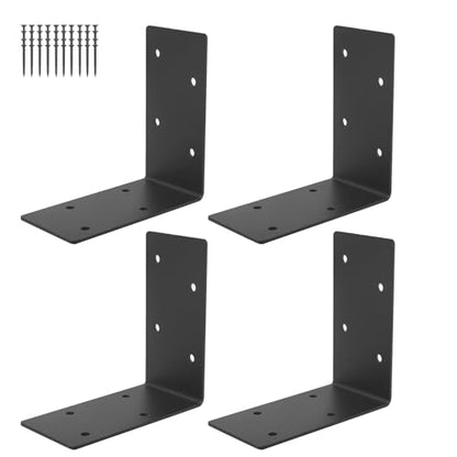 4 PCS Heavy Duty Steel Corner Brackets,6"x6"x3"L Right Angle Bracket - style: 7 Shape（6X6X3)