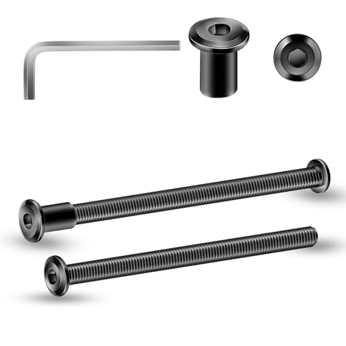 1/4-20 x 4 Inch 10Pcs Flat Head Hex Socket Cap Screws Bolts Barrel Nuts Kit, 304 Stainless Steel 18-8, Full Thread, Black Oxide by SG TZH (with Hex Spanner) - color: Black, size: 1/4-20 x 4"