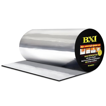 BXI Flashing Roll Tape Membrane, 12 inches X 32 Feet Thick Waterproof Patch Seal Tape, Self-adhesive SBS Modified Rubberized Asphalt, Deck Seam Joist Leak Sealant for Roof Window Gutter Repair Outdoor - size: 12'' X 32'