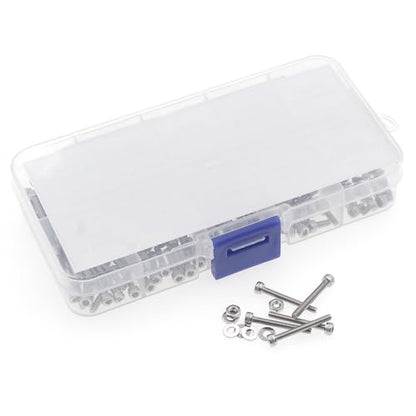 M2.5 304 Stainless Steel Knurled Hex Socket Cap Screw Nut Washer Kit - size: M2.5