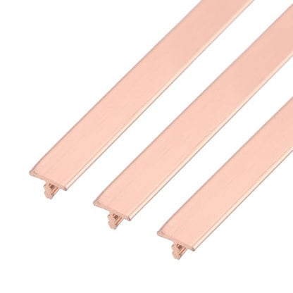 uxcell 3pcs Aluminum T Molding Floor Transition Strip 3 FT x 0.31" Rose - color: Rose