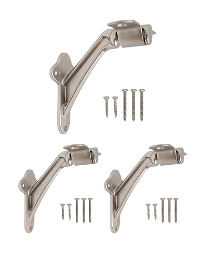 Commercial Grade Handrail Bracket Wall Mounted Satin Nickel, 3 Pack | HOWTOOL