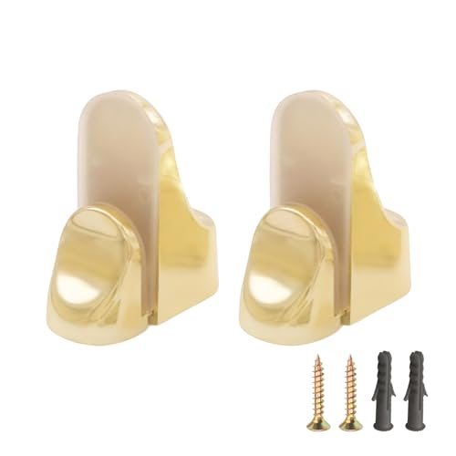 2-Pack Glass Clamp, Cucumis Adjustable Bright Zinc Alloy Glass Clip Clamp for Shower, Bathroom, Kitchen & Staircase Handrail (Gold)