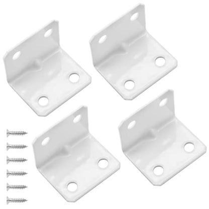 Biaungdo 12 Pcs White Metal Corner Brace, 26x26x32mm L Shape Bracket