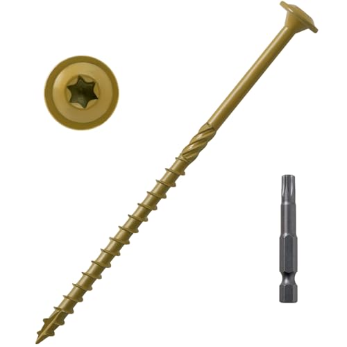 LIONMAX Lag Screws 5 Inch, Timber Screws #14 x 5, 50-PCS, Bronze - color: Bronze, size: #14 x 5"