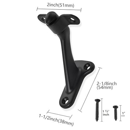 5 Pack 3 Inch Hand Rail Bracket Black Stair Brackets Heavy Duty Handrail Brackets for Stairways Handrail Staircase Bracket - color: Black, size: 5 Pack