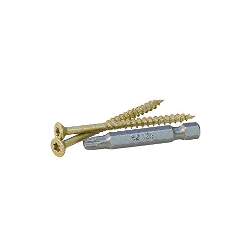 V56091 Professional Decking & Outdoors Wood Screws, 6-Lobe Bronze SKT Coating - 1500 Hour Salt Spray, Size Options in #8, 9, and #10, Lengths 2", 2.5", 3", 3.5", and 4" - size: #9 X 2-1/2", style: Bronze SKT Coating