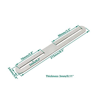 4 PCS Flat Straight Brace Brackets Mending Plates Repair Fixing Bracket with Slot, ULIFESTAR Heavy Duty Thicken SUS Corner Brace for Wood,Metal Bracket for Furniture Shelf Bed Table-8.27x0.94x0.12'' - size: Silver 8.27 x 0.94 x 0.12 inches