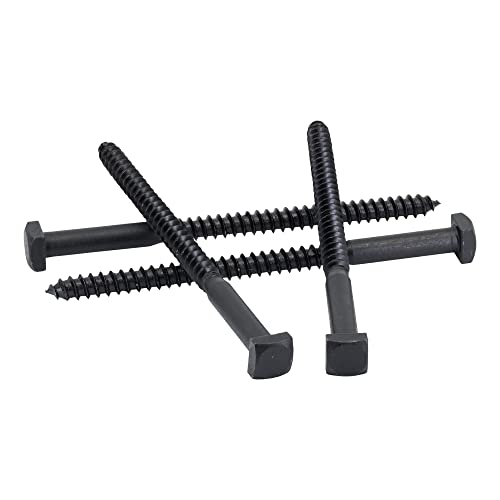 Rustic Square Lag Screws, Ruspert Weatherproof Coating, Black Exterior Lag Bolts, 3/8 x 6-Inch, (Pack of 25) - size: 3/8" x 6", style: Black Ruspert Coating (Outdoor Use)