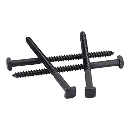 Rustic Square Lag Screws, Ruspert Weatherproof Coating, Black Exterior Lag Bolts, 3/8 x 6-Inch, (Pack of 25) - size: 3/8" x 6", style: Black Ruspert Coating (Outdoor Use)