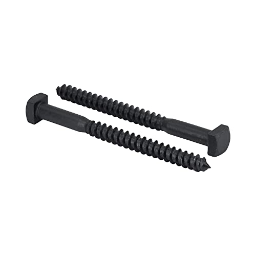 Rustic Square Lag Screws, Ruspert Weatherproof Coating, Black Exterior Lag Bolts, 1/4 x 3-Inch, (Pack of 25) - size: 1/4" x 3", style: Black Ruspert Coating (Outdoor Use)